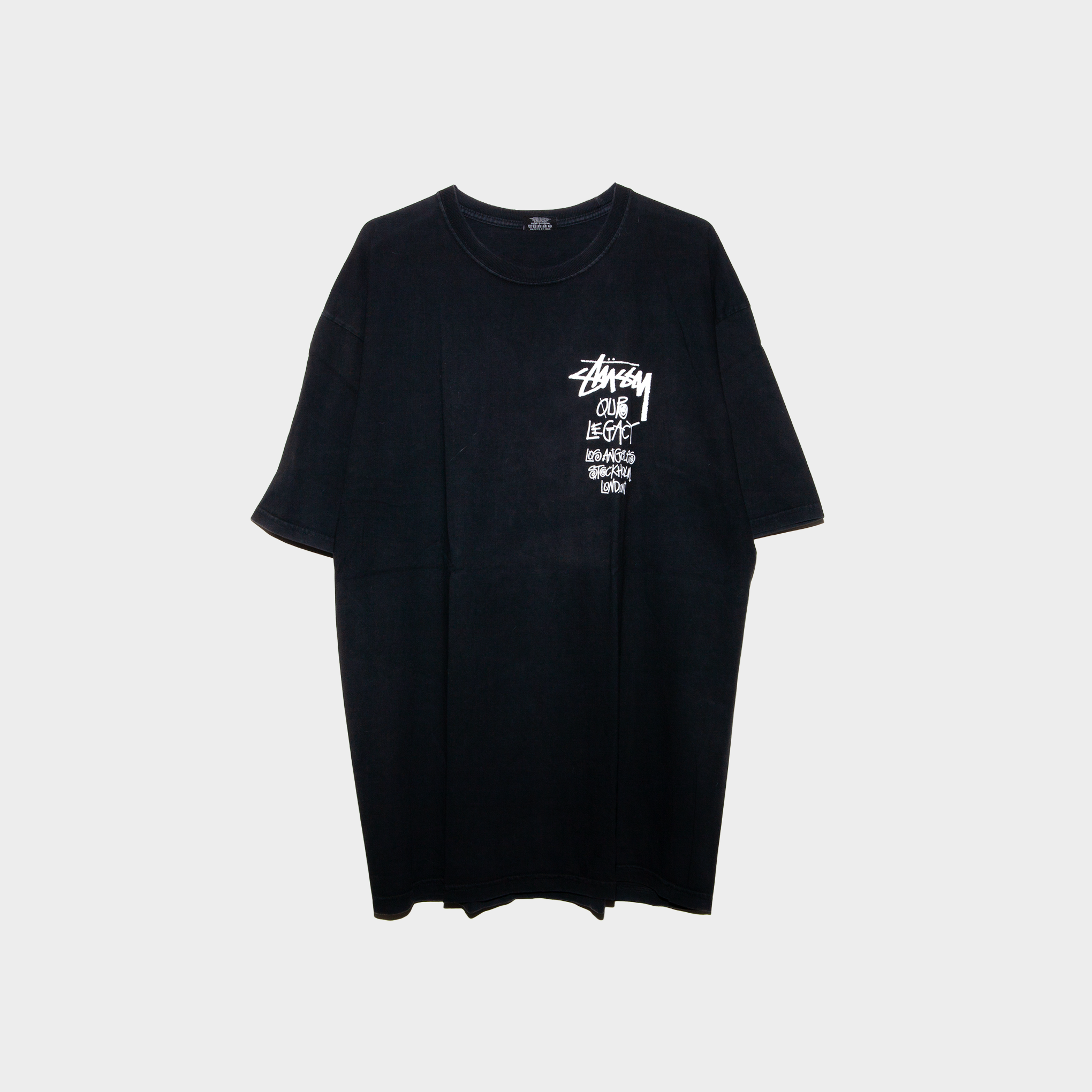 Stussy x Our Legacy Ol Surfman Pigment Dyed Tee black [used Stussy x Our Legacy Ol Surfman Pigment Dyed Tee black [used