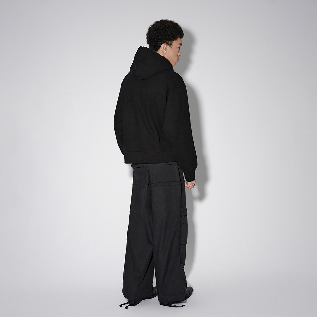 Graffiti Zip Up Hooded [BLACK/PLAID]