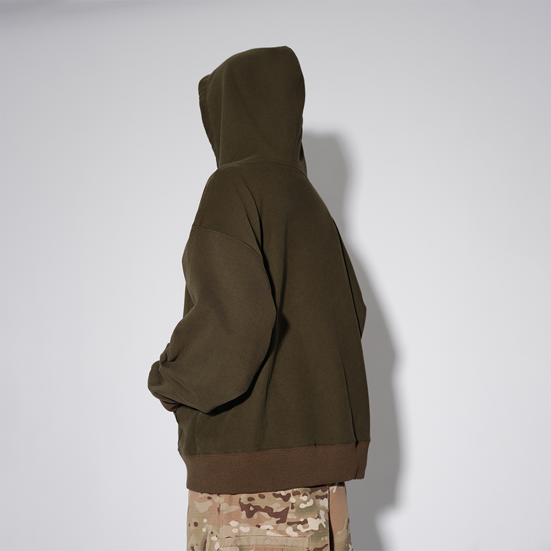 Graffiti Zip Up Hooded [GREEN/CAMO]