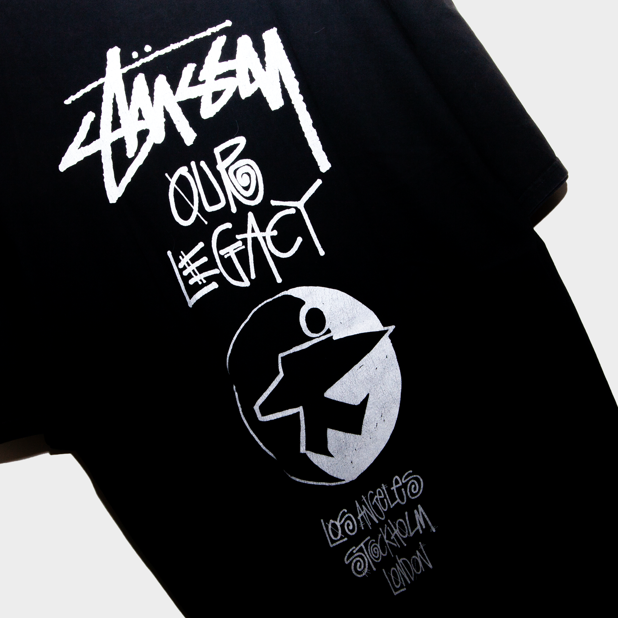 Stussy x Our Legacy Ol Surfman Pigment Dyed Tee black [used Stussy x Our Legacy Ol Surfman Pigment Dyed Tee black [used